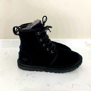 UGG BOOTS BLACK UGG Women's Neumel Ankle Boots Sheepskin Suede Black Size 7